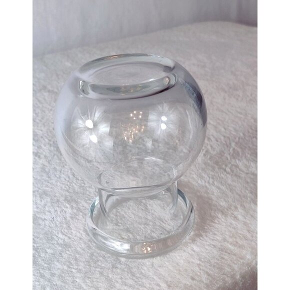 Clear Glass Bud Vase Apothecary Jar Round Height 4.75" Hand Blown Italy VTG 1960 - Picture 6 of 12